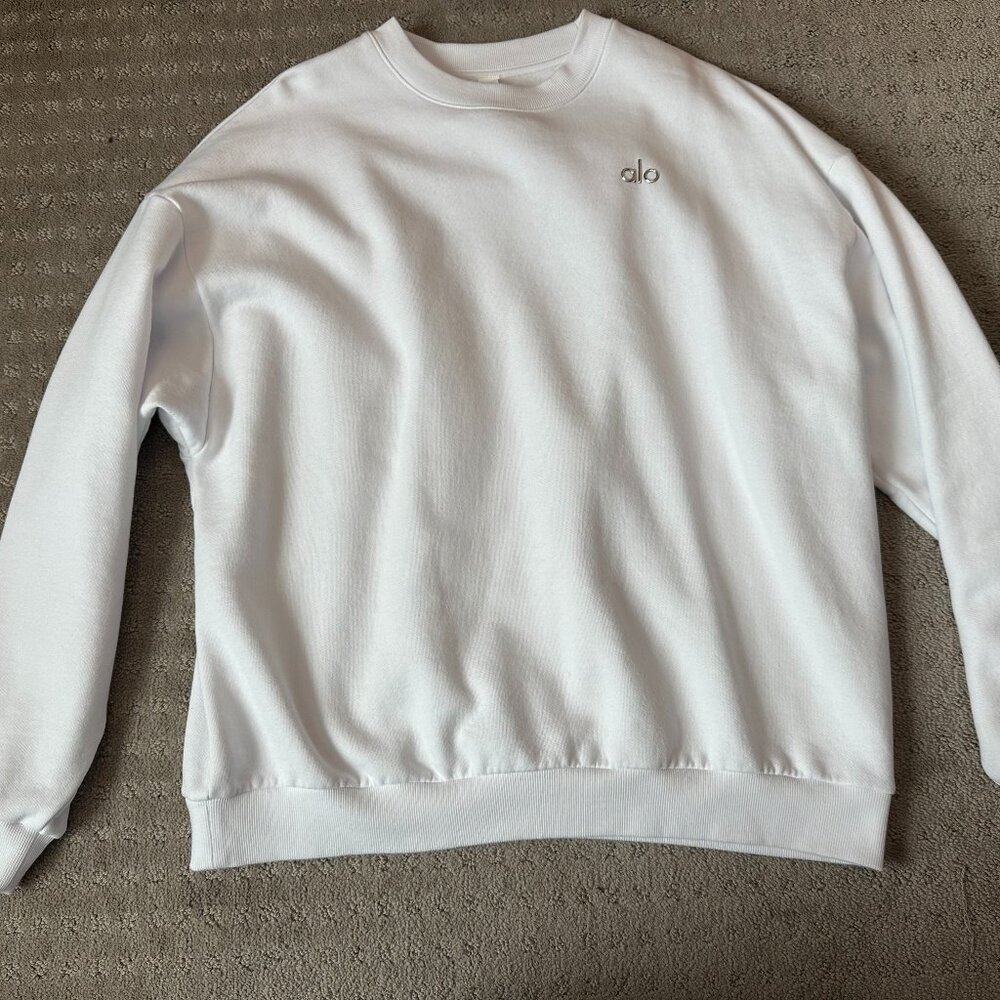 Alo White Crewneck Sweatshirt L